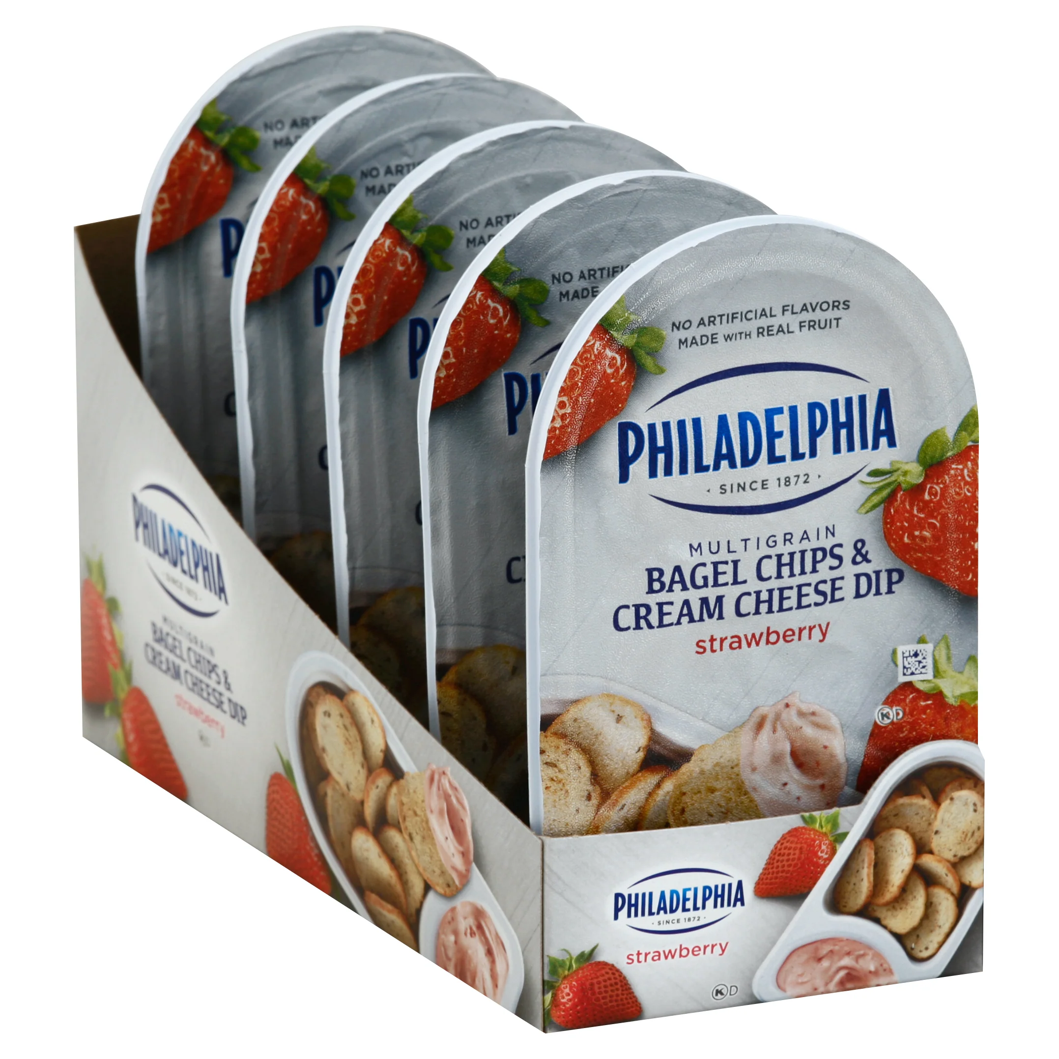 PHILADELPHIA Bagel Chips & Strawberry Cream Cheese Dip 2.5 Ounce Tray
